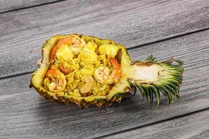 Thai cuisine - rice with prawn in pineapple photo