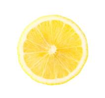Top view of beautiful yellow lemon half isolated on white background with clipping path photo