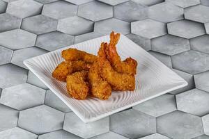 Delicous crispy shrimps appetizer snack photo