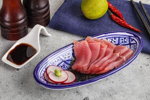 Japanese cuisine - sliced tuna sashimi photo