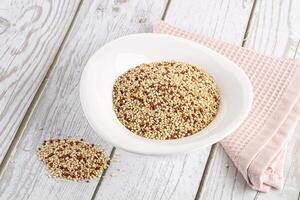 Raw dry quinoa cereal grain photo