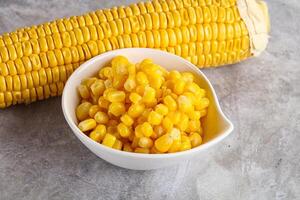 Marinated corn in the bowl photo