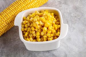 Marinated corn in the bowl photo