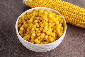 Marinated corn in the bowl photo