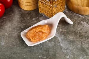 Cod fish roe snack in the bowl photo