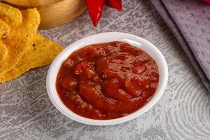 Spicy mexican sauce Salsa dip photo