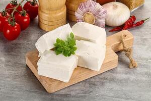 Greek traditional organic feta cheese photo