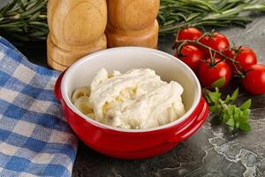 Italian delicous stracciatella cheese photo