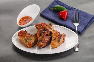 Buffalo grilled chicken wings barbecue photo