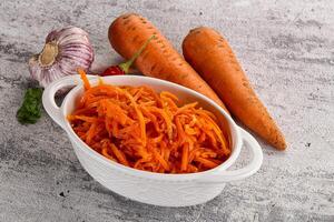 Korean carrot salad in the bowl photo