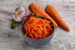 Korean carrot salad in the bowl photo