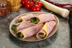 Roll with ham and cheese photo