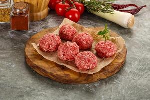 Raw beef meatball minced meat photo