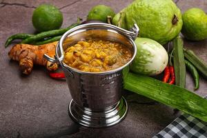 Indian cuisine Dal Tadka soup photo