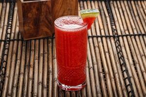 Sweet cold watermelon juice refreshment photo