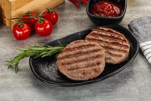 Grilled two beef burger cutlet photo