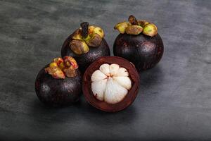 Sweet ripe juicy tropical Mangosteen photo