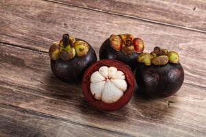 Sweet ripe juicy tropical Mangosteen photo