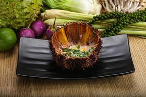 Grilled Sea Urchin with egg photo