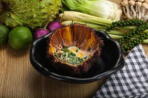 Grilled Sea Urchin with egg photo