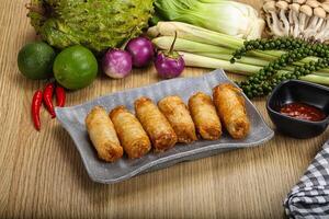 Vietnamese cuisine fried spring roll photo