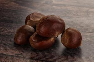 Tasty delicous brown natural Chestnut photo