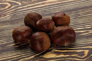 Tasty delicous brown natural Chestnut photo