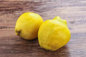 Fresh ripe yellow quince fruit photo