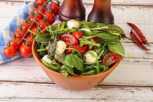 Mix salad with mozzarella and tomato photo