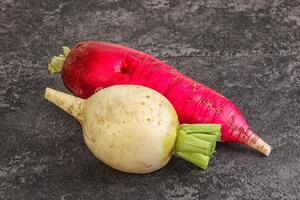 Fresh vegetable - daikon for vegan cuisine photo
