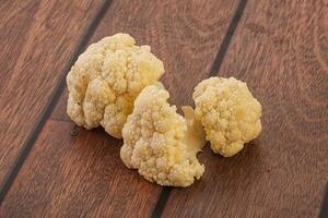 Raw white cauliflower cabbage heap photo