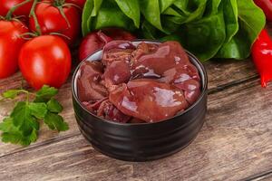 Raw chicken liver for cooking photo