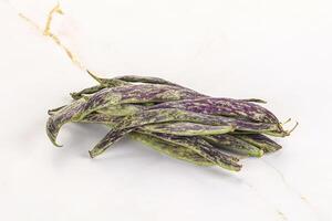 Raw green bean string heap photo