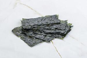 Korean nori seaweed chips heap photo