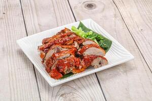 Asian cuisine - roasted duck with skin photo