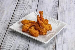 Delicous crispy shrimps appetizer snack photo