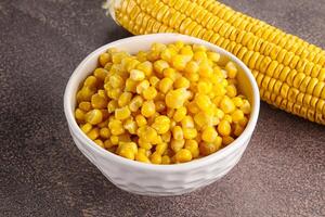 Marinated corn in the bowl photo