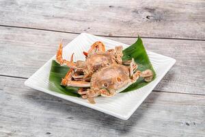 Yummy boiled crab in the plate photo