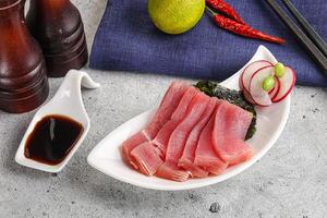 Japanese cuisine - sliced tuna sashimi photo