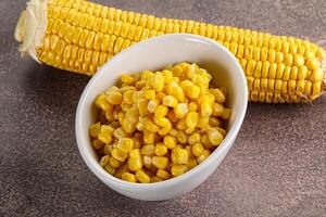 Marinated corn in the bowl photo