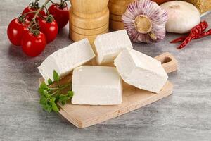 Greek traditional organic feta cheese photo