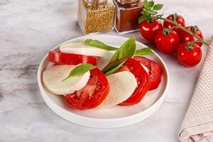 Italian caprese salad with mozzarella photo