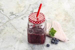 Fresh sweet natural blueberry smoothie photo