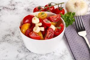 Italian Caprese salad with tomato and mozzarella photo