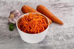 Korean carrot salad in the bowl photo