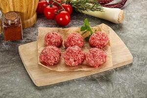 Raw beef meatball minced meat photo