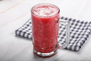 Strawberry and banana cold smoothie photo