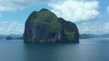 Aerial drone panoramic shot of Pinagbuyutan Island video