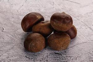 Tasty delicous brown natural Chestnut photo