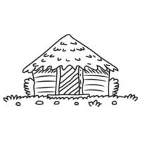 Line art The Hut doodle art vector